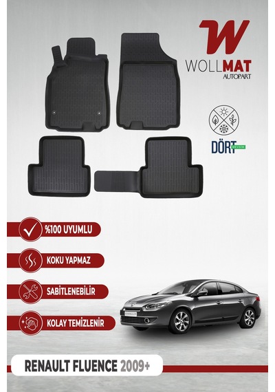 Renault Fluence Uyumlu Paspas 2009 Sonrası 3d Havuzlu Paspas Seti