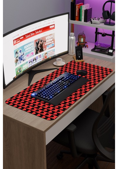 Kalpli Kaymaz Dikişli Kauçuk Oyuncu Mousepad V4 - 90x40 Xxl Gaming Mouse Pad Fare Altlığı