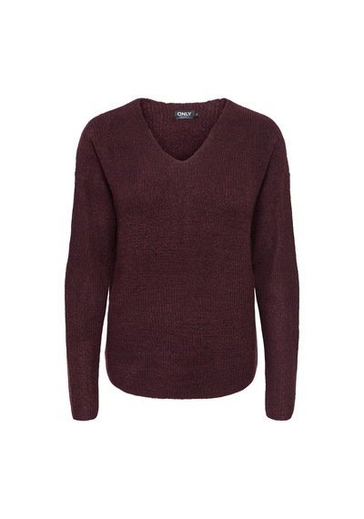 Only Onlcamilla Regular Fit V Yaka Kazak Kadın Kazak 15204588 Vişne