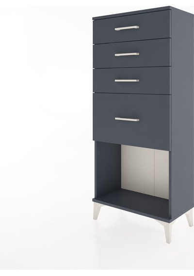 Hyperion Dolap 4 Çekmeceli 60x44x134 Antrasit-antrasit Antrasit