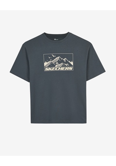 Skechers M Relax Fit Adventure T-shirt Erkek Gri S2620111-3998