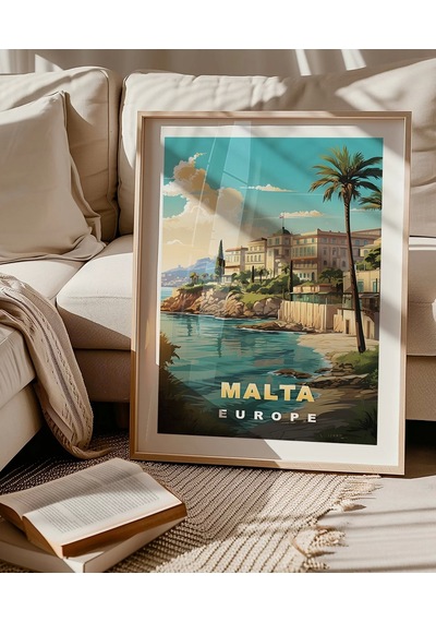 Çerçevesiz Poster Malta Sahil Manzarası Ve Akdeniz Huzuru
