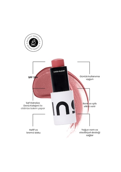 Ino Catch Bloom Lip And Cheek Stick - Pocket Size 4.5 Gr / Hibiscus