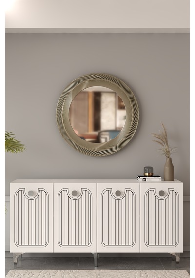Aurelia Konsol Çok Amaçlı Dolap 150 Cm Beyaz - Gümüş