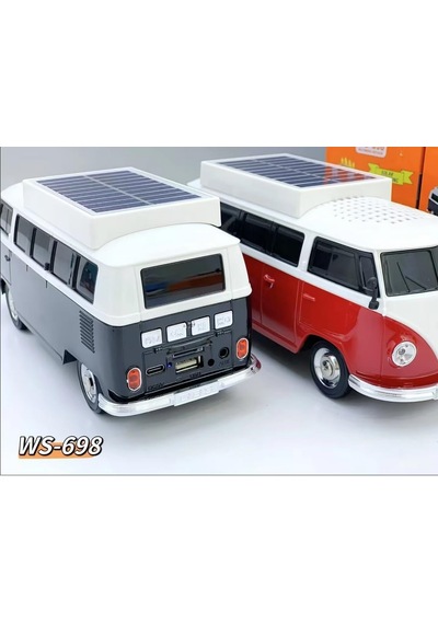 Minibüs Tasarımlı Bluetooth Speaker, Sd Kart, Usb, Fm Radyo, Şarjlı Taşınabilir Kablosuz Hoparlör, Siyah