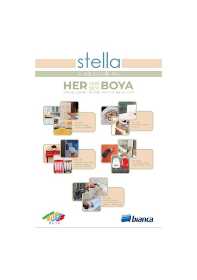 Bianca Stella Su Bazlı Saf Akrilik Boya Beyaz 1l