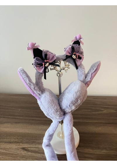 Kuromi Kadın/kız Hareketli Ve Sesli Peluş Kulaklık Lila