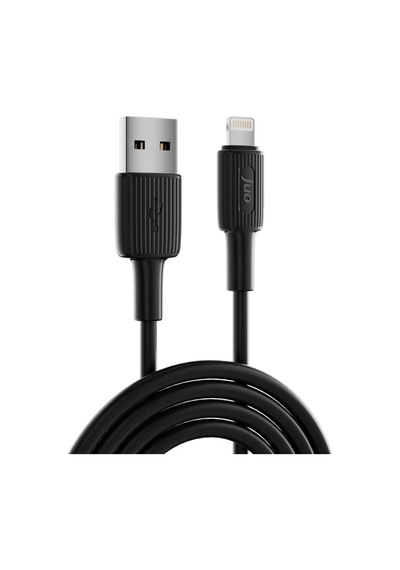 12w 2.4a Usb-a To Lightning İphone İpad İle Uyumlu Silikon Hızlı Şarj Ve Data Kablosu Siyah 2 Metre