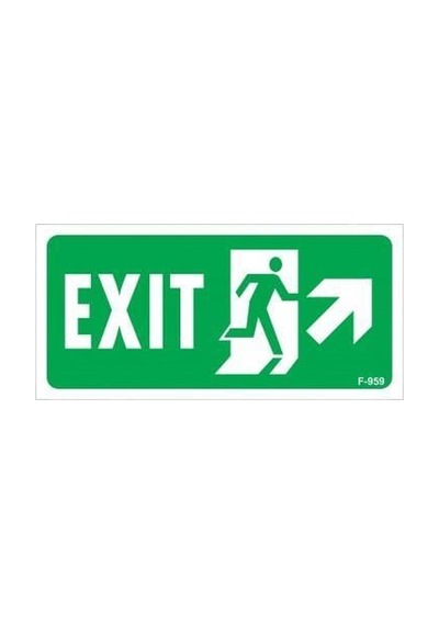 Exit Sağ Yukarı Uyarı Levhası 17,5x25 Kod:959