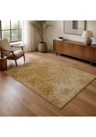 Kartela Halı Vera Halı Kaymaz Taban Makinede Yıkanabilir Halı Hardal Sarısı - 60 X 90 Cm