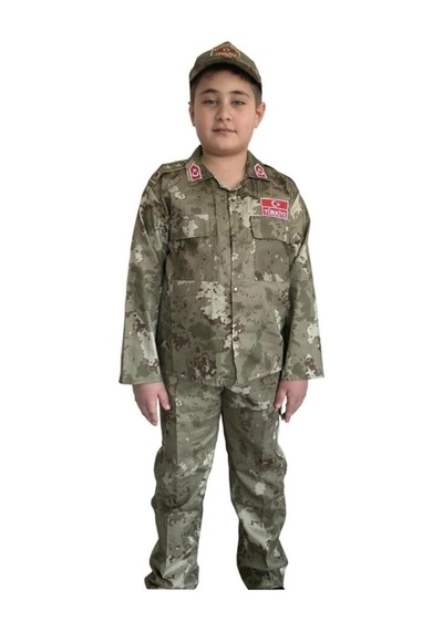 Sevimli Çocuk Asker Kostümü Haki 7/8 Yaş Haki - 222978155 Haki