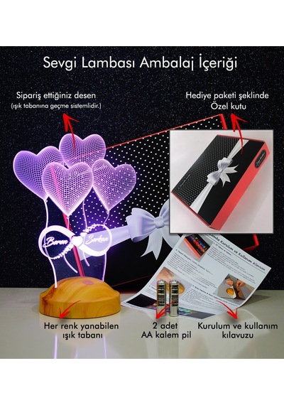 3d Led Lamba 3 Boyutlu Kuru Kafa Özel Gecelambası