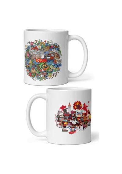Türkiye Kupa Bardak 2 Adet Seyahat Hatıra Turkey Mug