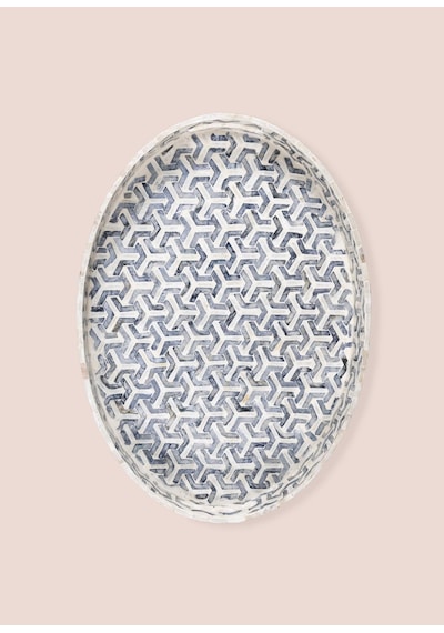 The Mia Sedef Oval Tepsi 45x33x6cm Tlc0095 Lacivert