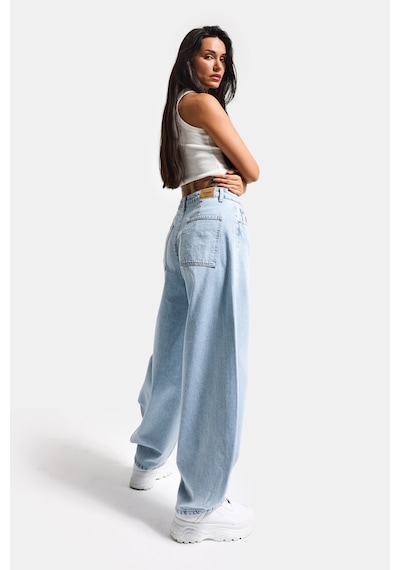 Itsbasic Kadın Ice 4s6-3 Mega Balon Fit %100 Koton Denim Jean Buz Mavi