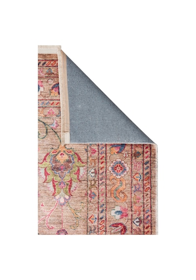 Anatolia Atk08 Floral Desenli Bej Vintage Salon Halısı Kaymaz Makinede Yıkanabilir