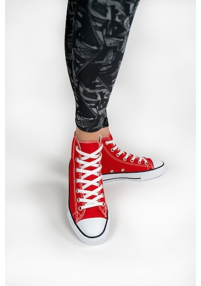 Unisex Kırmızı Keten Ayakkabı Kırmızı