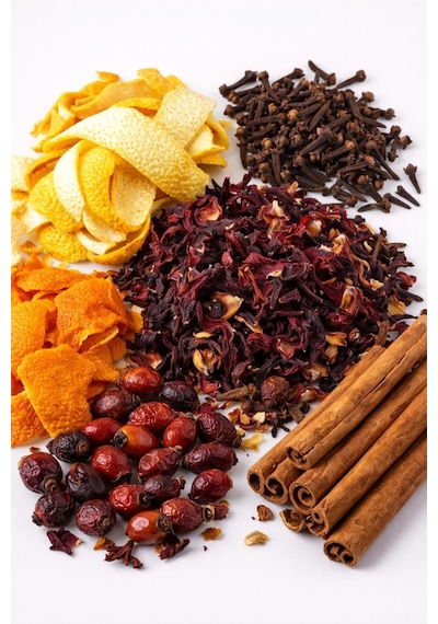 Kış Çayı 80 G Limon Kabuğu Portakal Kabuğu Hibiskus Kuşburnu Tarçın Karanfil