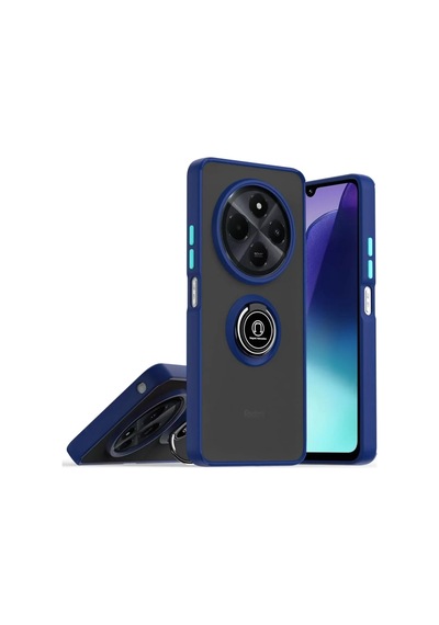 Newface Realme C75 4g Kılıf Montreal Yüzüklü Silikon Kapak - Lacivert