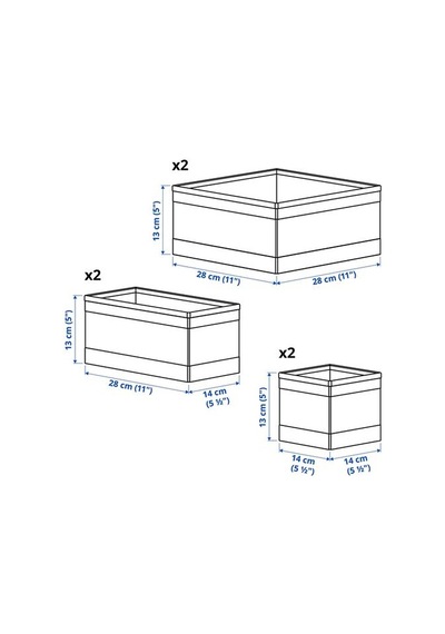 Ikea Skubb Kutu Seti, Beyaz, 6 Parça