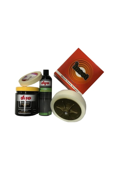 Dyo 4'Parça Pastacila Set-Üniversal Parlakcila500Ml+Kalınpasta 1Kg+Sintaş Aplikatörlüpolisajsünger