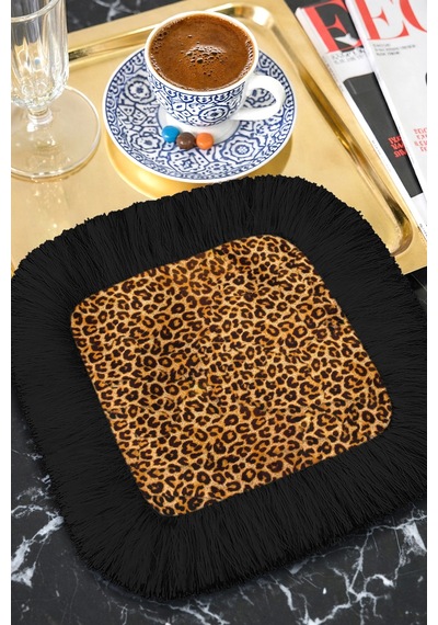 Leopar Şıklığı Saçaklı Sunum Peçetesi - Egzotik Lüks Bohem Siyah Kahverengi Bardak Altlığı Mendil Sisli Zeytin Yeşili Leopar Şıklığı Saçaklı Sunum Peçetesi - Egzotik Lüks Bohem Siyah Kahverengi Bardak Altlığı Mendil Sisli Zeytin Yeşili
