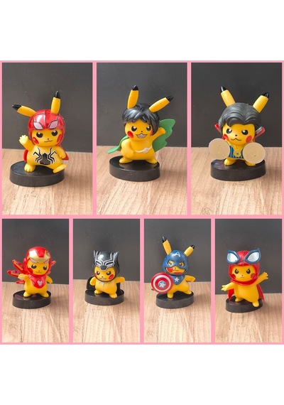 Pikachu Figür Süper Kahramanlar Serisi 1 Adet 10cm Pokemon Pikachu Figür Oyuncak