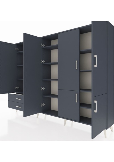 Arges Dolap 12 Raflı 2 Çekmeceli 7 Kapaklı 220x30x163 Antrasit-antrasit Antrasit - Antrasit Arges Dolap 12 Raflı 2 Çekmeceli 7 Kapaklı 220x30x163 Antrasit-antrasit Antrasit - Antrasit