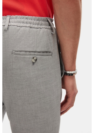 D's Damat Ds Damat Slim Fit Gri Beli Lastikli Bağcıklı Fermuarlı Likralı Rahat Jogger Pantolon 2HC03ORTJGR01 Gri