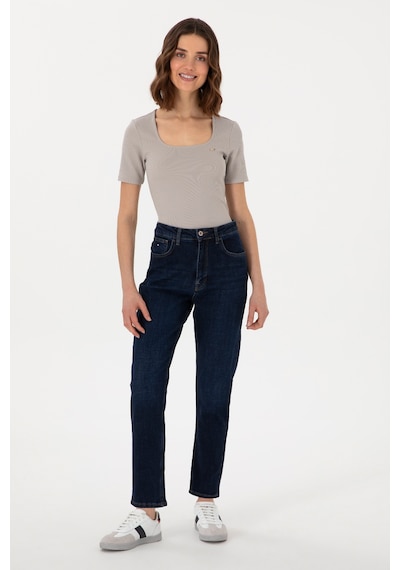 U.S. Polo Assn. Kadın Mavi Mom High Waist Fit Jean Pantolon 50308353-DN0022