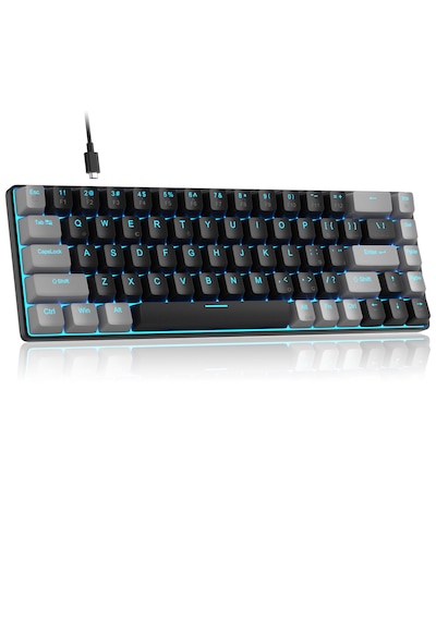 Magegee Mk-box 68 Tuş Kablolu Mekanik Red Switch Türkçe Q Gri-siyah Gaming Klavye