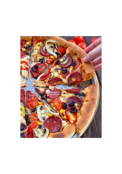 32cm Delikli Yeni Pizza Ve Lahmacun Tepsisi Çelik