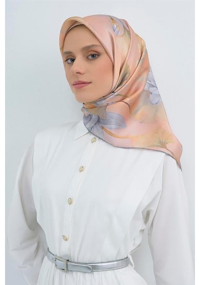 Armine İpek Eşarp 2026 Yaz - 9505-83 Somon Gri Sura