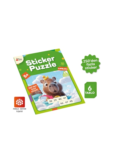 Playever Sticker Puzzle - Kapibara, Çıkartmalı Yapboz Etkinlik Kitabı