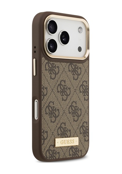 Apple Uyumlu iPhone 17 Pro Kılıf Guess Lisanslı M-safeli 4g Desen Pu Metal Plaka Klasik Logolu Kahverengi Kahverengi Apple Uyumlu iPhone 17 Pro Kılıf Guess Lisanslı M-safeli 4g Desen Pu Metal Plaka Klasik Logolu Kahverengi Kahverengi