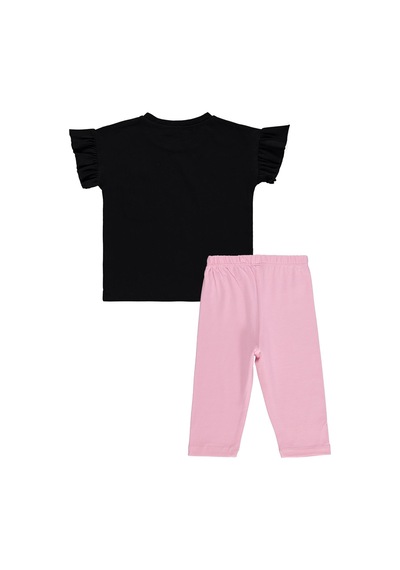 Civil Girls Fiyonklu 2-5 Yaş Takım - Siyah Siyah - Pembe