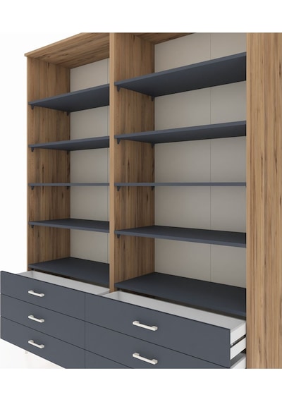 Hyperion Gardrop 10 Raflı 6 Çekmeceli 176x44x221 Çam-antrasit Antrasit Hyperion Gardrop 10 Raflı 6 Çekmeceli 176x44x221 Çam-antrasit Antrasit