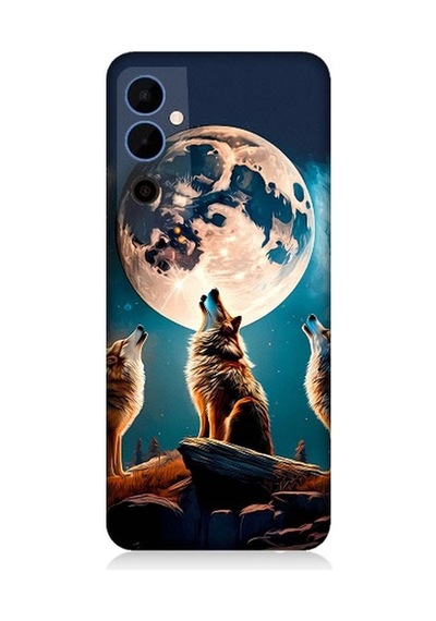 Tecno Pova Neo 2 Uyumlu 3 Kurt Ve Dolunay Desenli Silikon Kılıf