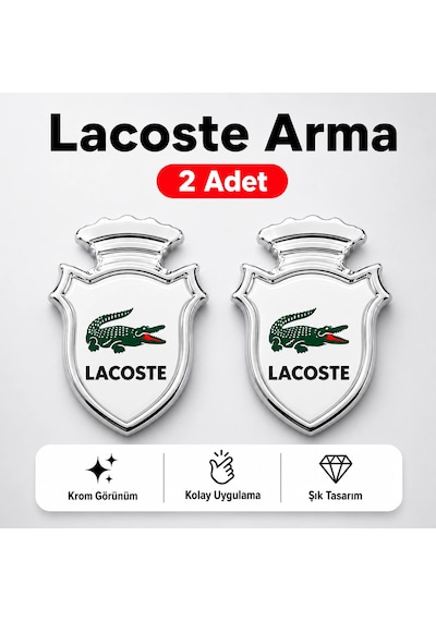 Lacost Chia Arma Krom Oto Amblem 5 3,5 Cm