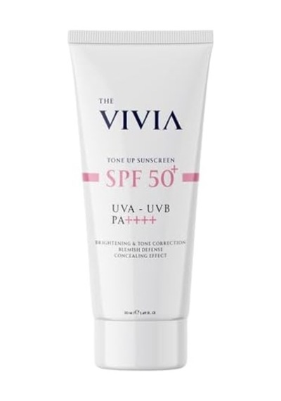The Vivia Ton Eşitleyici Ve Aydınlatıcı, Leke Karşıtı, Yüksek Koruyucu Spf50+ Pembe Renkli Güneş Kremi, 50 Ml