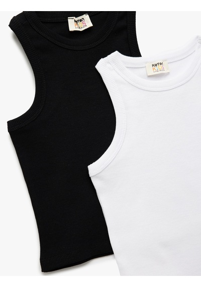 Koton Pamuklu Kolsuz Kaşkorse 2'li Basic Atlet Seti Multıcolor 5skg10295ak Mavi