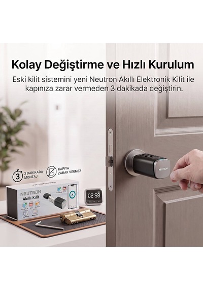 Neutron Ntl-sc-09fkpb Akıllı Kapı Kilidi Siyah