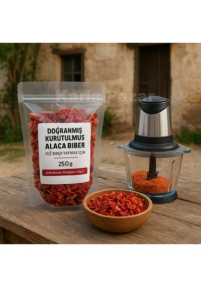 Doğranmış Kurutulmuş Alaca Biber 250g Toz Biber Yapmak İçin