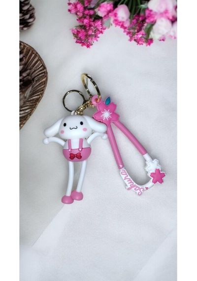 3d Büyük Boy Sevimli Cinnamoroll Anahtarlık / Çanta Süsü