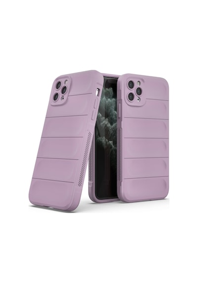 Apple iPhone Uyumlu 11 Pro Kılıf Elde Tutma Kolaylıkla Kaydırmaz Kenar Line Dizayn Optietnik Kapak Mor