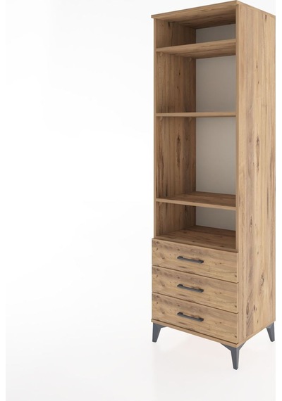 Hyperion Dolap 4 Raflı 3 Çekmeceli 60x44x195 Çam-çam Atlas Çam