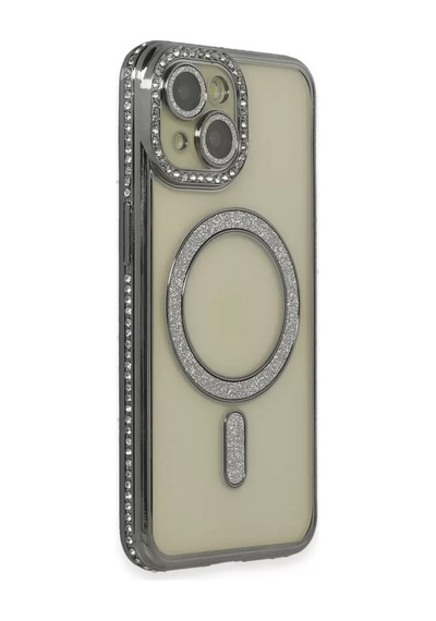 Newface Apple İphone 13 Kılıf Joke Simli Magneticsafe Kılıf - Gri