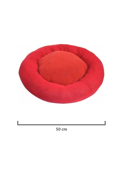 Pribor Kedi Tırmalama Tahtası 40 Cm Ve Kedi Simit Yatağı 50 Cm Çap Polar 2' Li Set Bordo-kırmızı