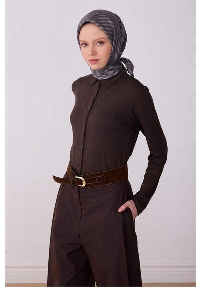 Belli İpek Eşarp - 4325-82 Gri Twill