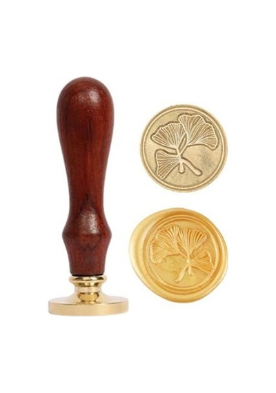 Mektup Damga Mühürü Gingko Leaves + 30 Mühür Mumu + Eritme Kaşığı (553592967)